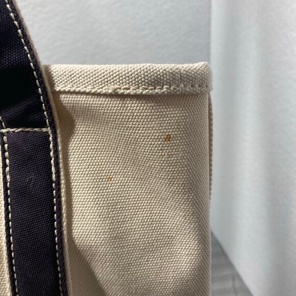 Lands End Canvas Tote Beige and Navy w/ letter "B" Good Condition. Pre-Owned - Picture 5 of 14